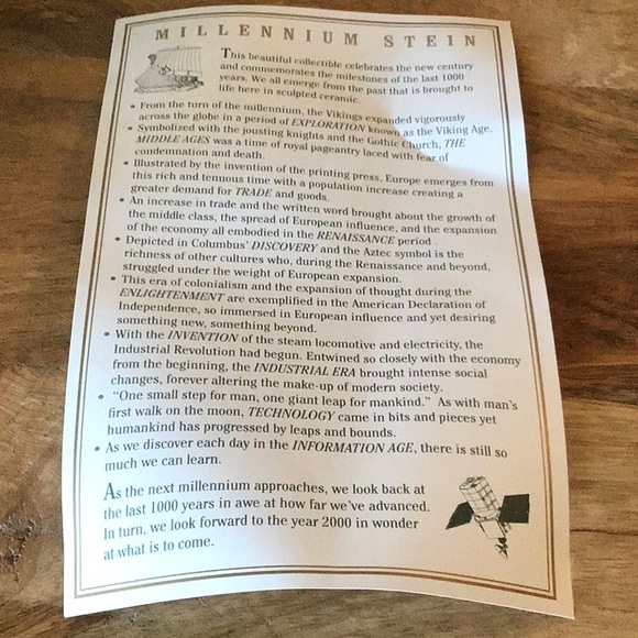 Avon Millennium Collectable Stein Beer Stein Mug with Pewter Lid - Picture 7 of 9